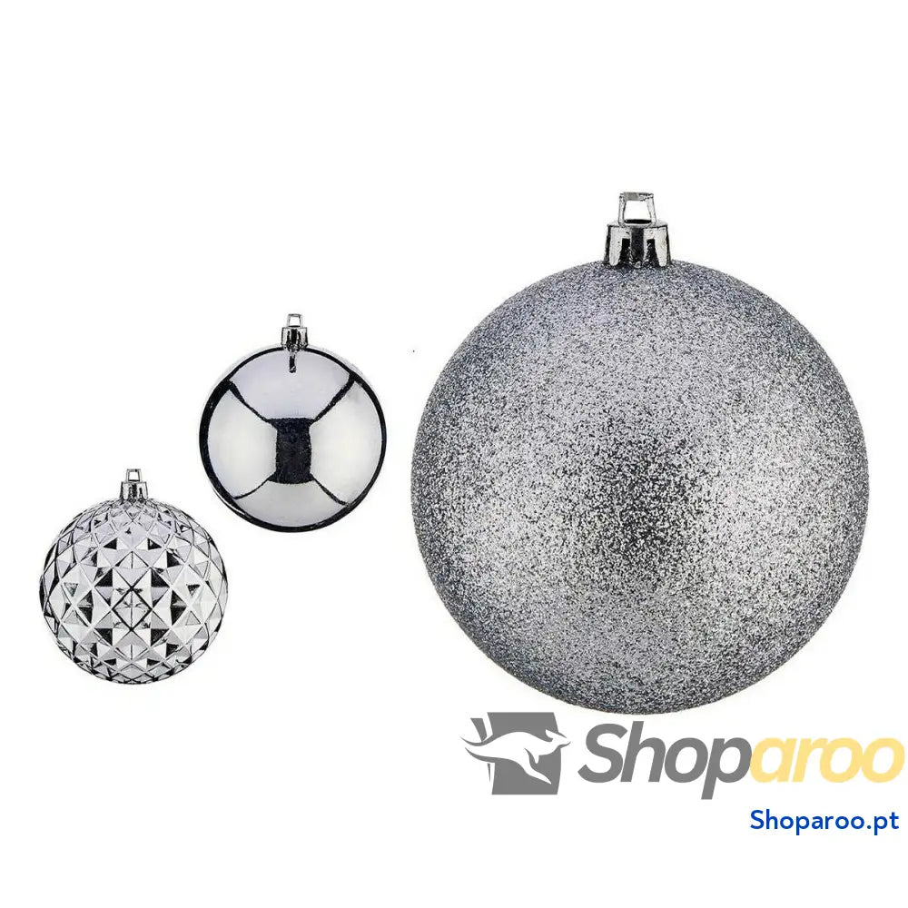 Bolas de Natal Ø 8 cm 3 Unidades Prateado PVC