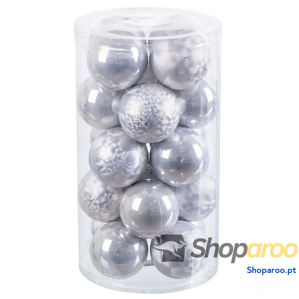 Bolas de Natal Prateado Plástico 6 x cm (20 Unidades)