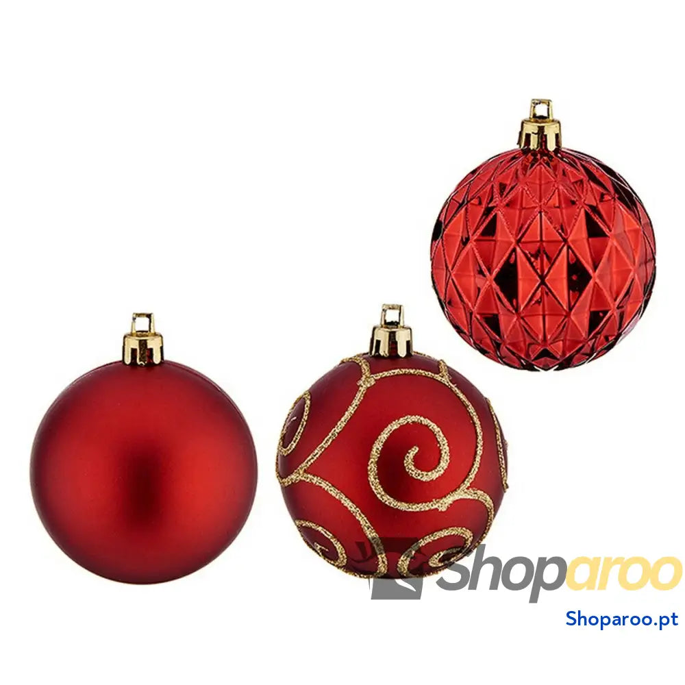 Bolas de Natal PVC Ø 6 cm Unidades Vermelho Plástico