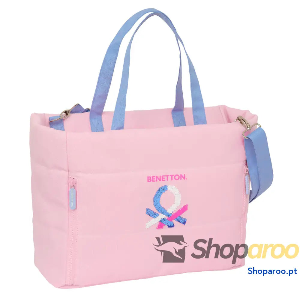 Bolsa Benetton Pink Cor de Rosa 40 x 31 17 cm