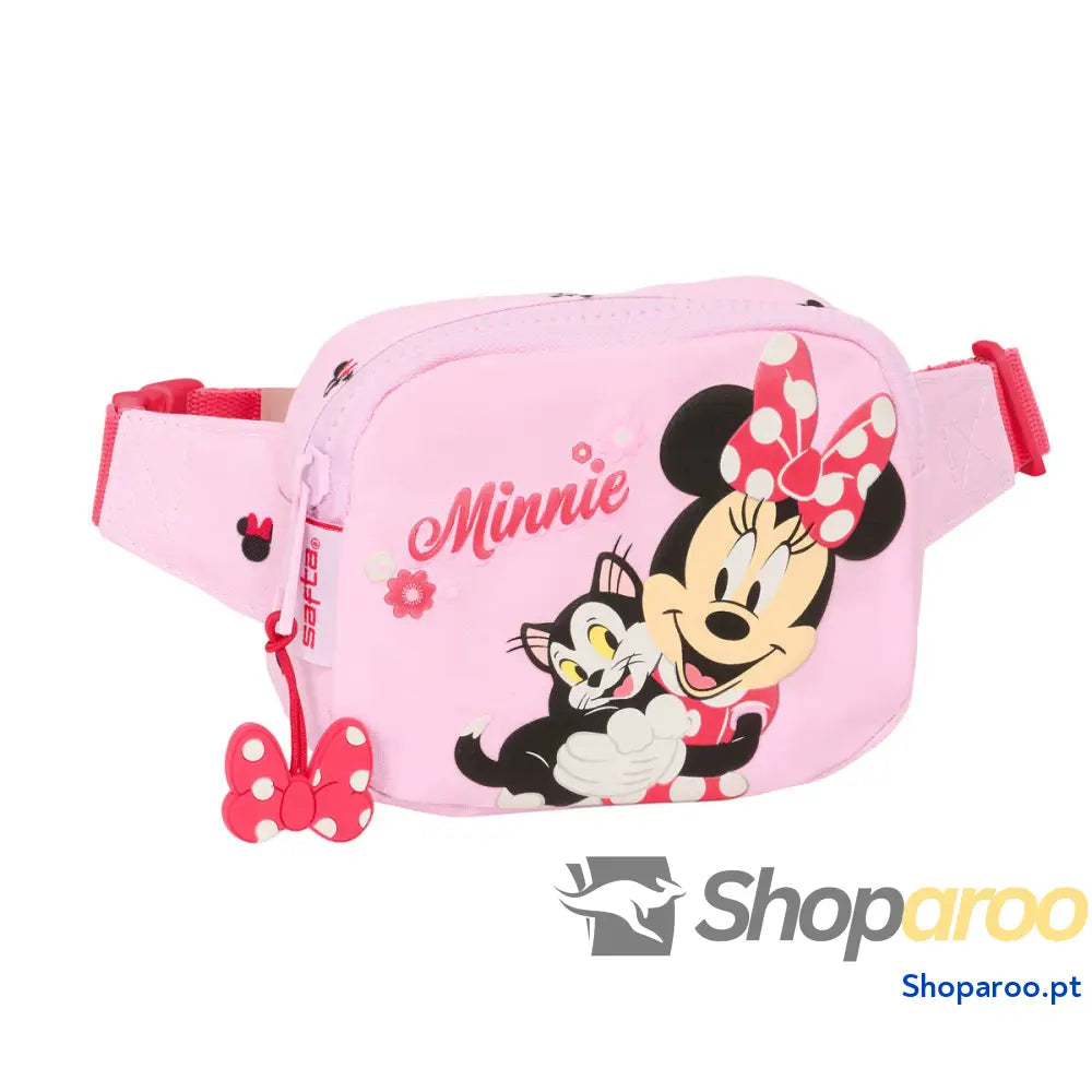 Bolsa de Cintura Minnie Mouse Naive Cor de Rosa 14 x 11 x 4 cm