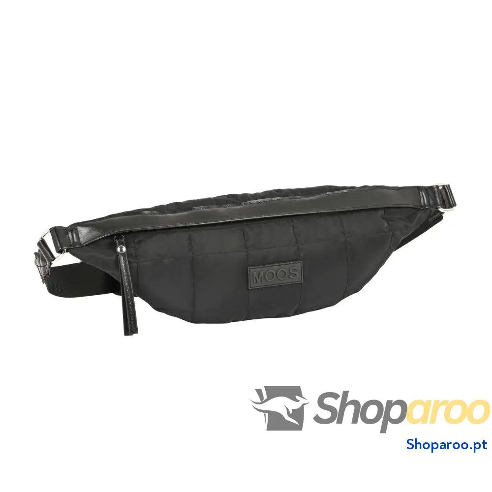 Bolsa de Cintura Moos Negro Preto Acolchoado 41 x 15.5 x 7 cm