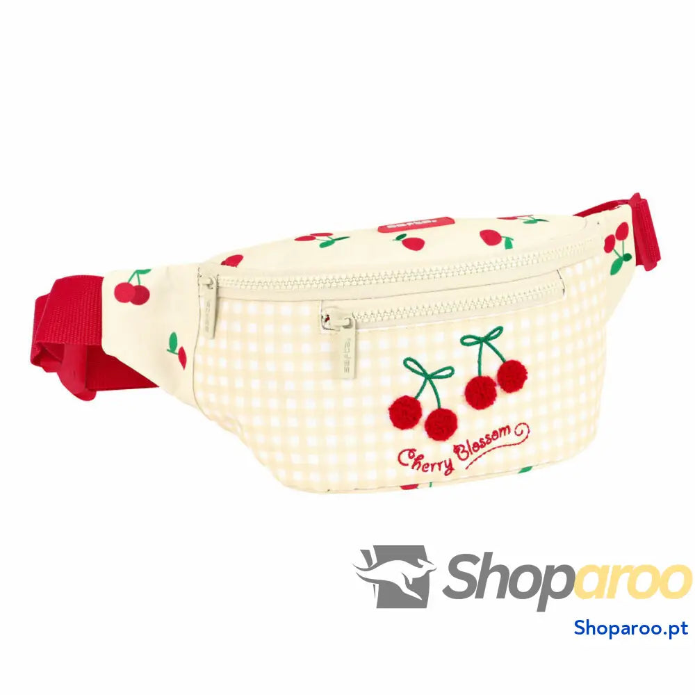 Bolsa de Cintura Safta Cherry Bege 23 x 12 x 9 cm
