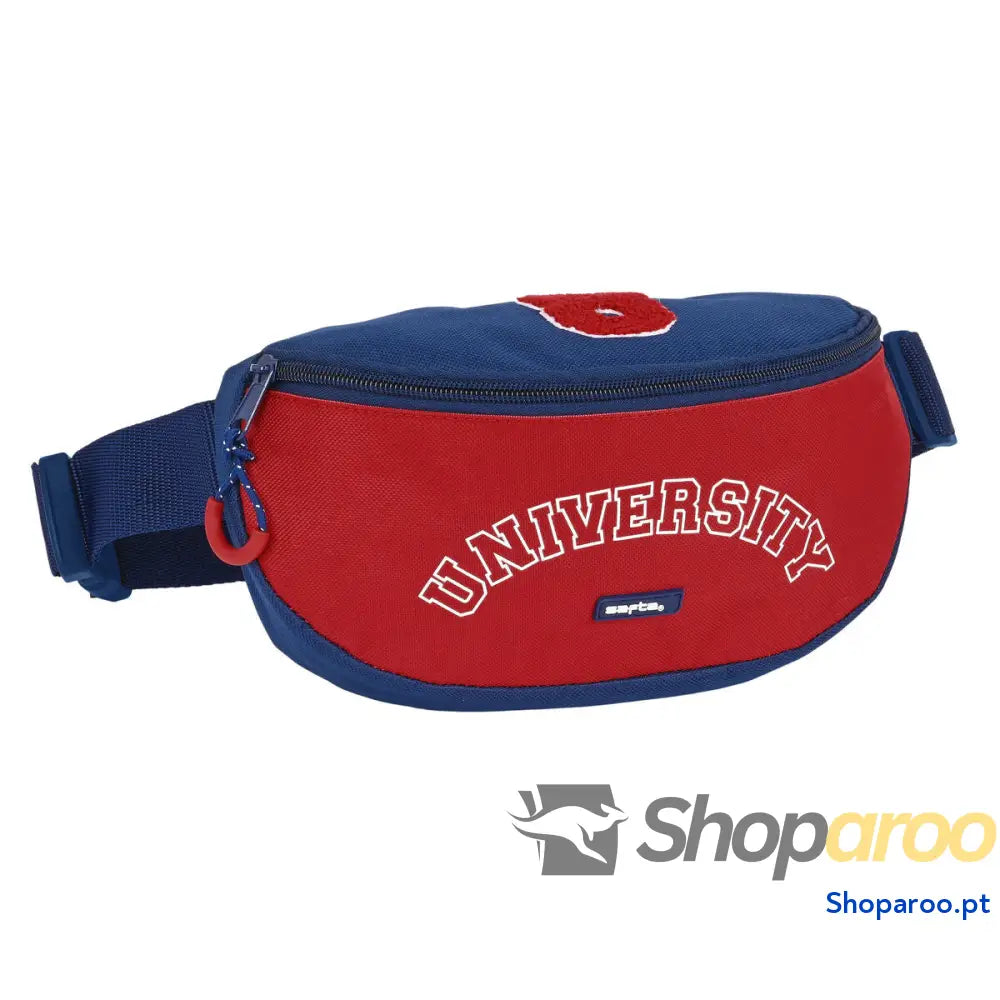 Bolsa de Cintura Safta University Vermelho Azul Marinho 23 x 14 x 9 cm