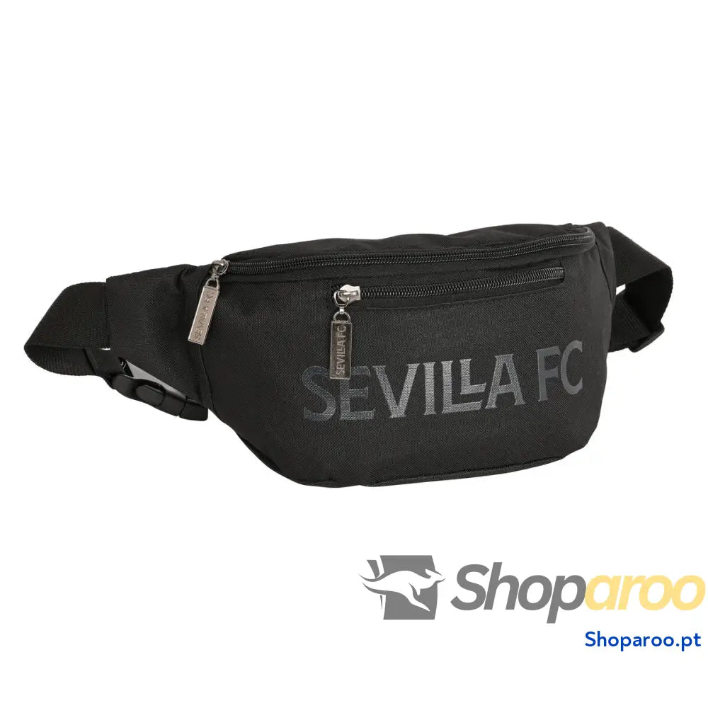 Bolsa de Cintura Sevilla Fútbol Club Teen Preto Desportivo 23 x 12 x 9 cm