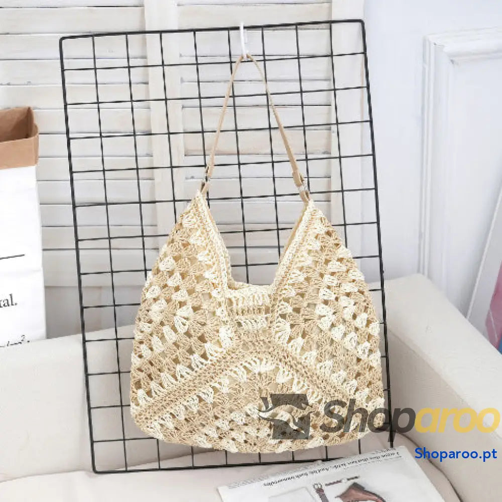 Bolsa de palha oca com cinto tecido para axila
