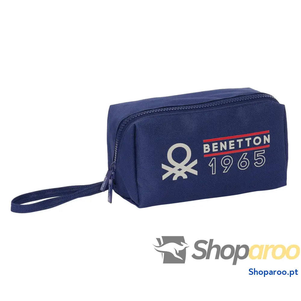 Bolsa Escolar Benetton Varsity Cinzento Azul Marinho 22 x 10 x 10 cm
