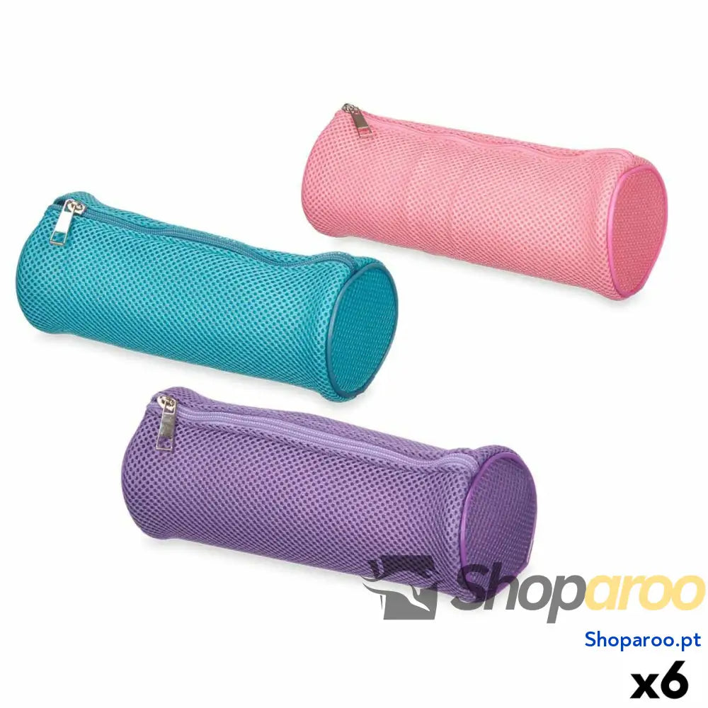 Bolsa Escolar Cilíndrica Pincello 441 Azul Roxo Cor de Rosa 22 x 8 x 8 cm Acolchoado (6 Unidades)