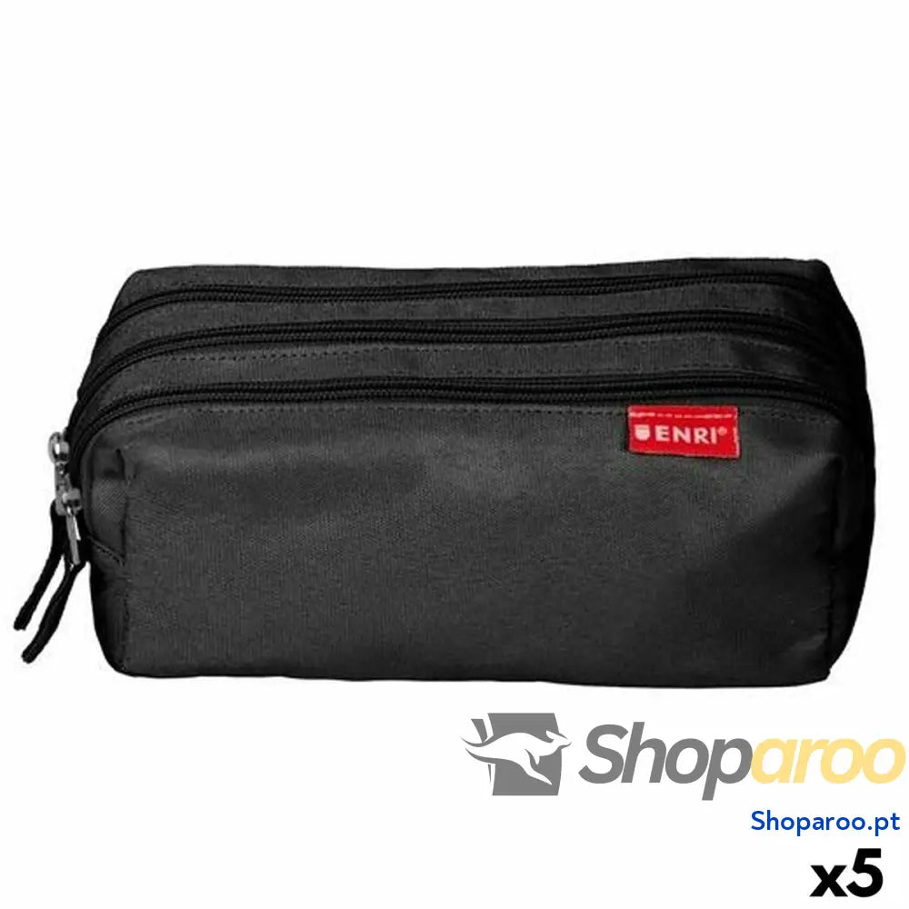 Bolsa Escolar ENRI Preto 21 x 7 x 11 cm (5 Unidades)