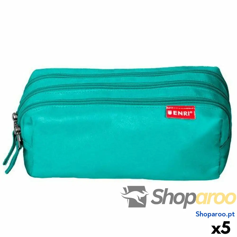 Bolsa Escolar ENRI Turquesa 21 x 7 x 11 cm (5 Unidades)