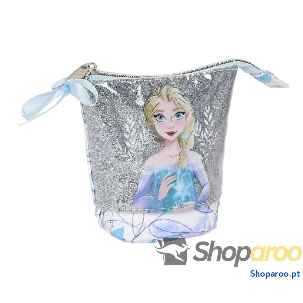 Bolsa Escolar Frozen Memories Azul Branco 8 x 19 x 6 cm