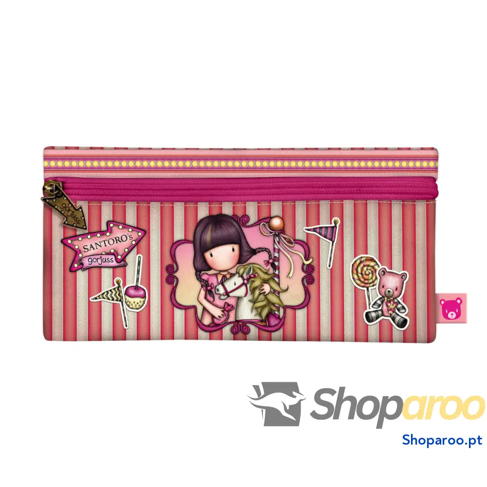 Bolsa Escolar Gorjuss Carousel Salmão (22 x 11 x 1.5 cm)