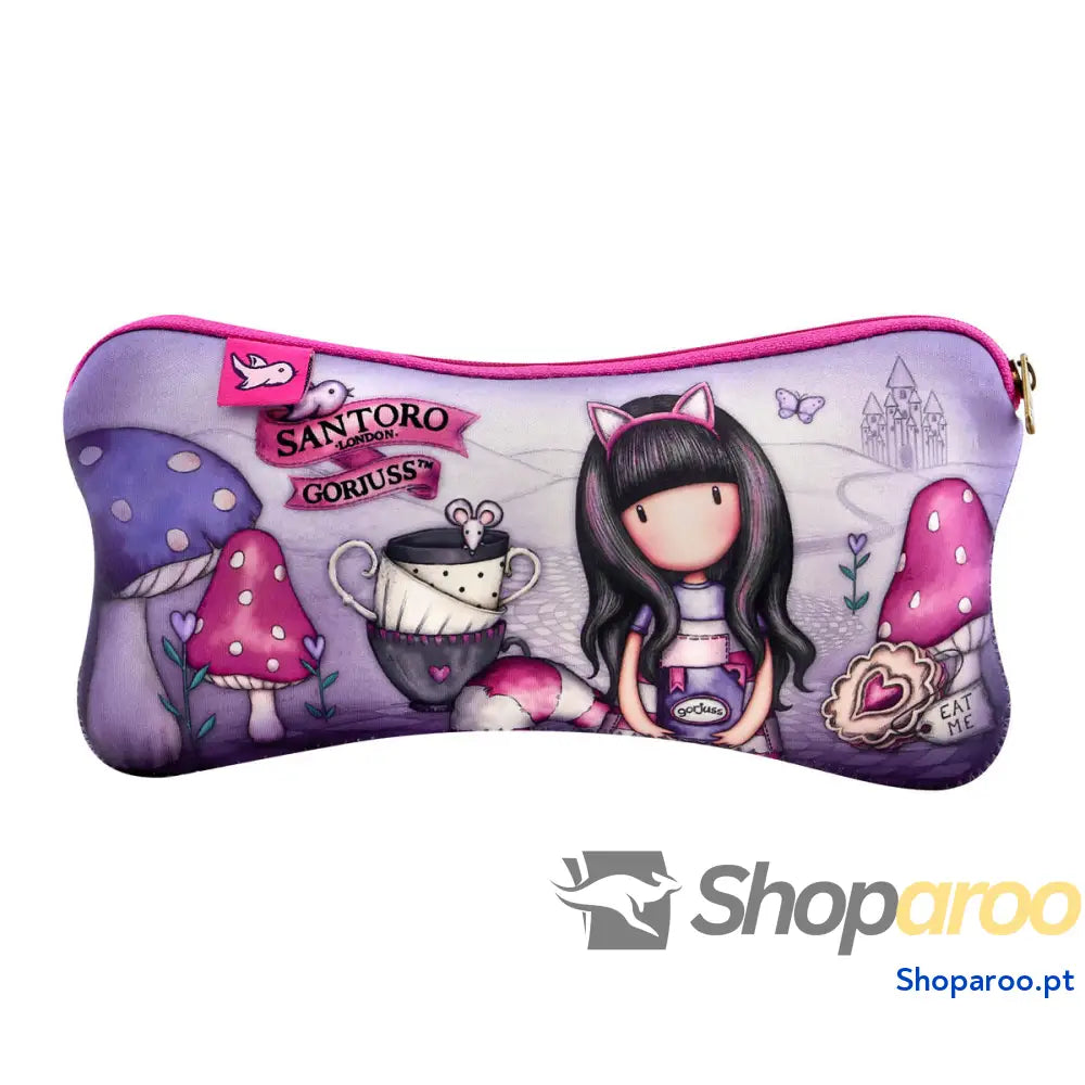 Bolsa Escolar Gorjuss Cheshire cat Roxo (22 x 11.3 x 1 cm)
