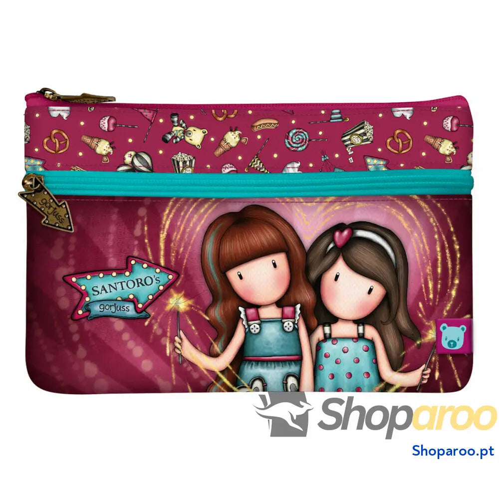 Bolsa Escolar Gorjuss Fireworks Grená (23.4 x 15.5 x 1.5 cm)