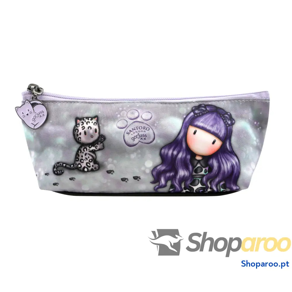 Bolsa Escolar Gorjuss Smitten kitten Preto Branco (22.3 x 8.8 x 5.7 cm)