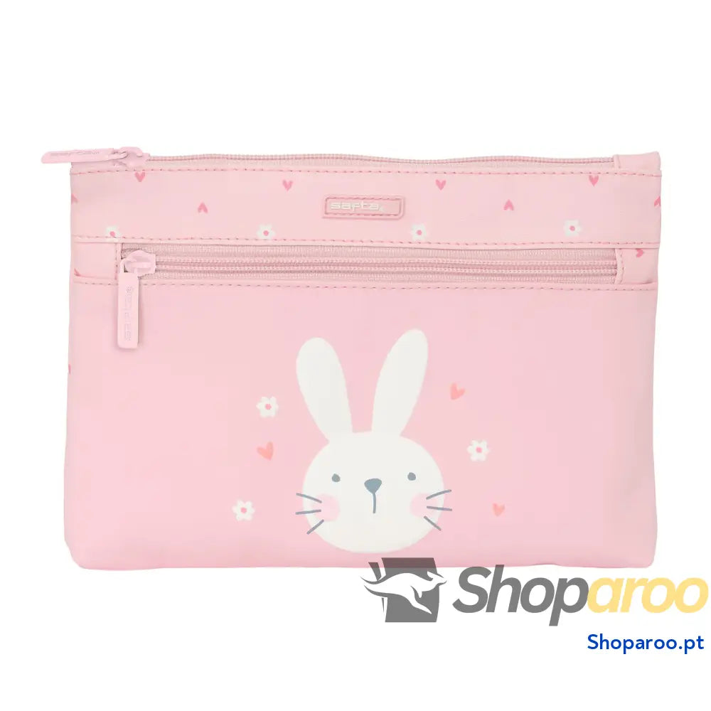 Bolsa Escolar Safta Bunny Coelho Cor de Rosa 23 x 16 x 3 cm