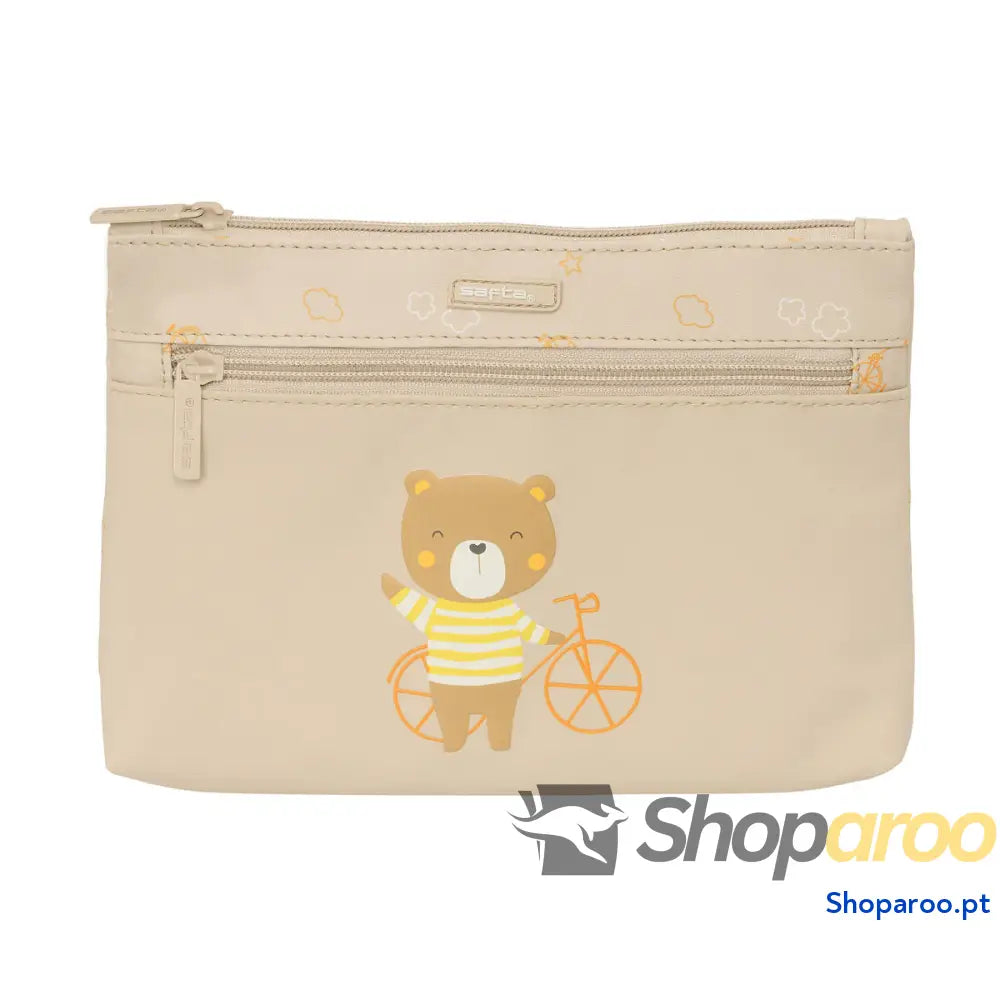 Bolsa Escolar Safta Osito Urso Bege 23 x 16 x 3 cm