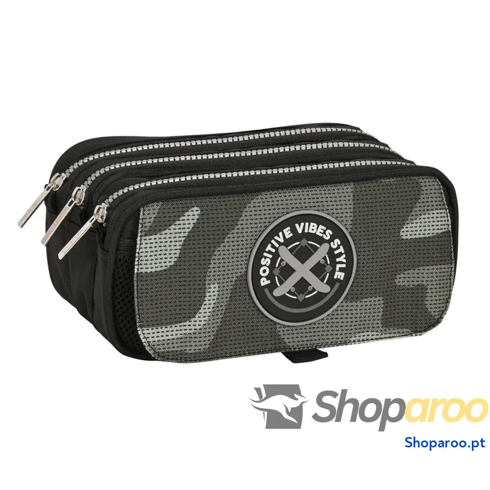 Bolsa Escolar Safta Stone Preto 21,5 x 10 x 8 cm
