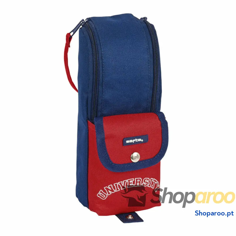 Bolsa Escolar Safta University Vermelho Azul Marinho (6 x 21 x 6 cm)