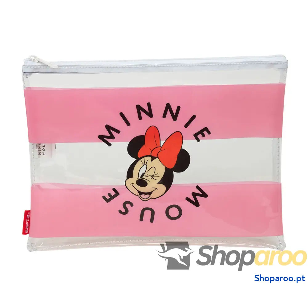 Bolsa Impermeável Minnie Mouse Beach Cor de Rosa Transparente