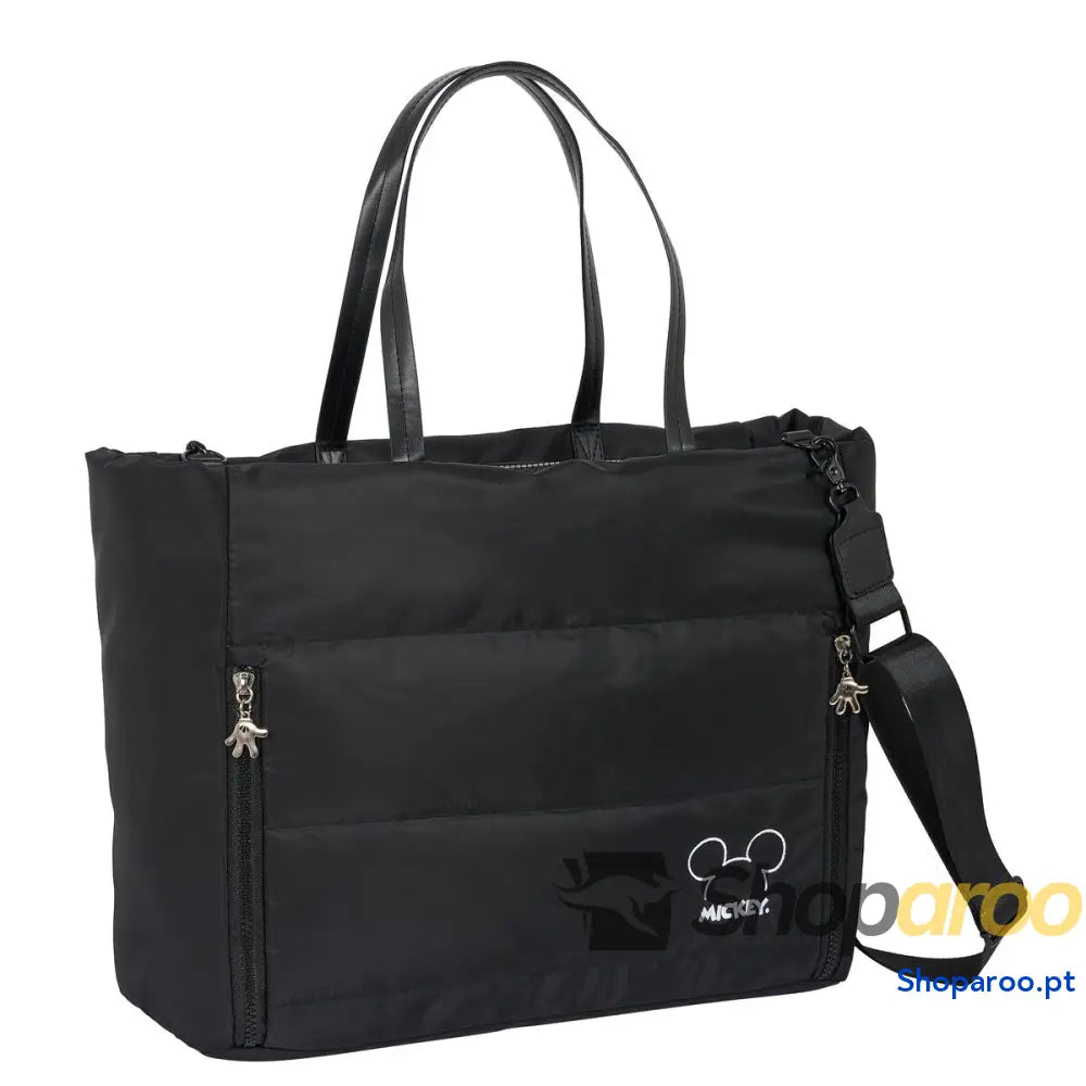 Bolsa Mickey Mouse Clubhouse Teen Mood Preto 40 x 31 17 cm Acolchoado