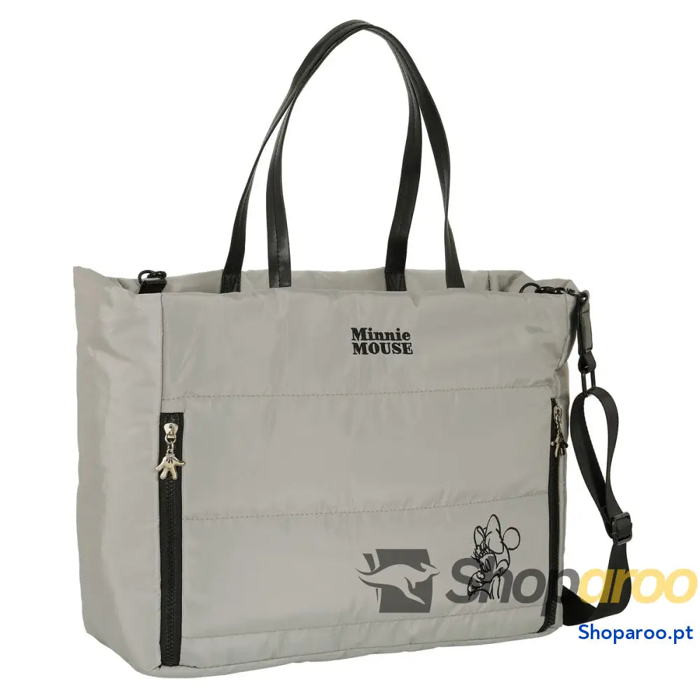 Bolsa Minnie Mouse Teen Sand Acolchoado Cinzento 40 x 31 17 cm