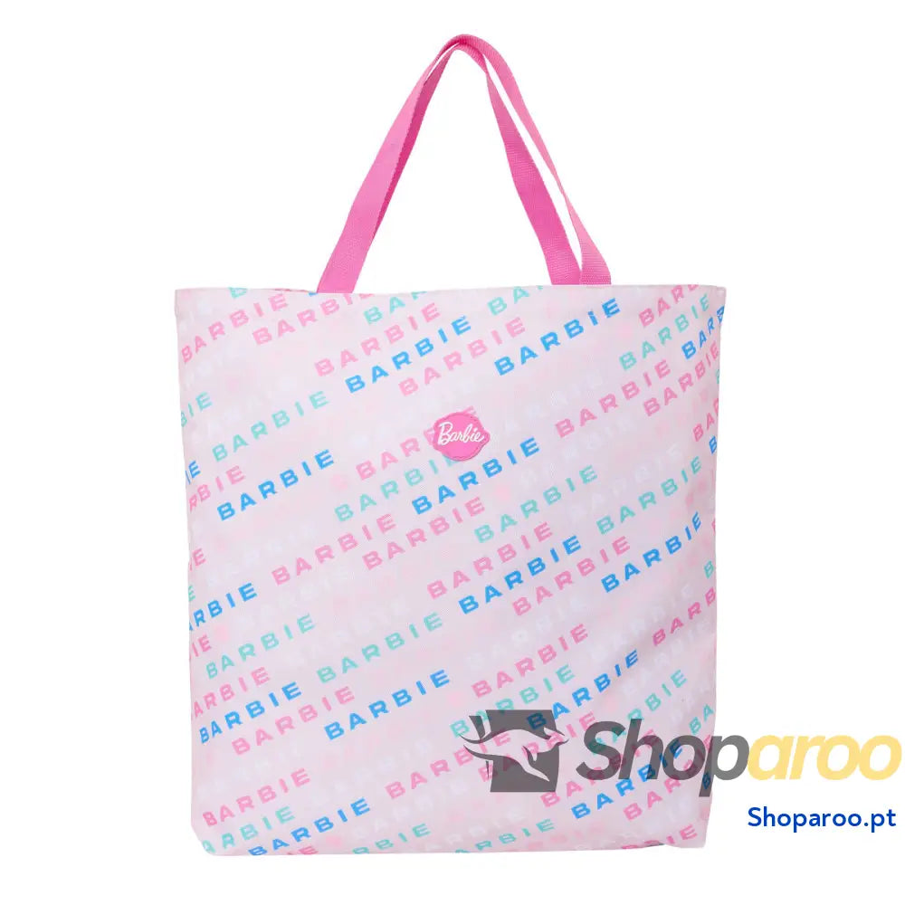 Bolsa Mulher Barbie Logomania Rosa Claro 50 x 45 10 cm