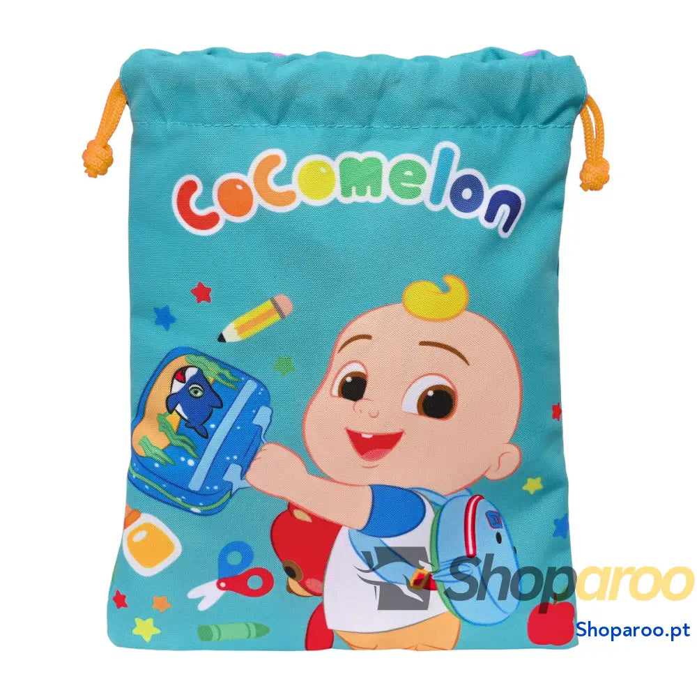 Bolsinha de Merenda CoComelon Back to class Azul PVC