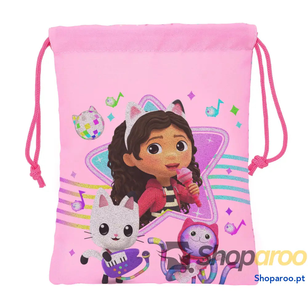 Bolsinha de Merenda Gabby's Dollhouse Party Cor de Rosa