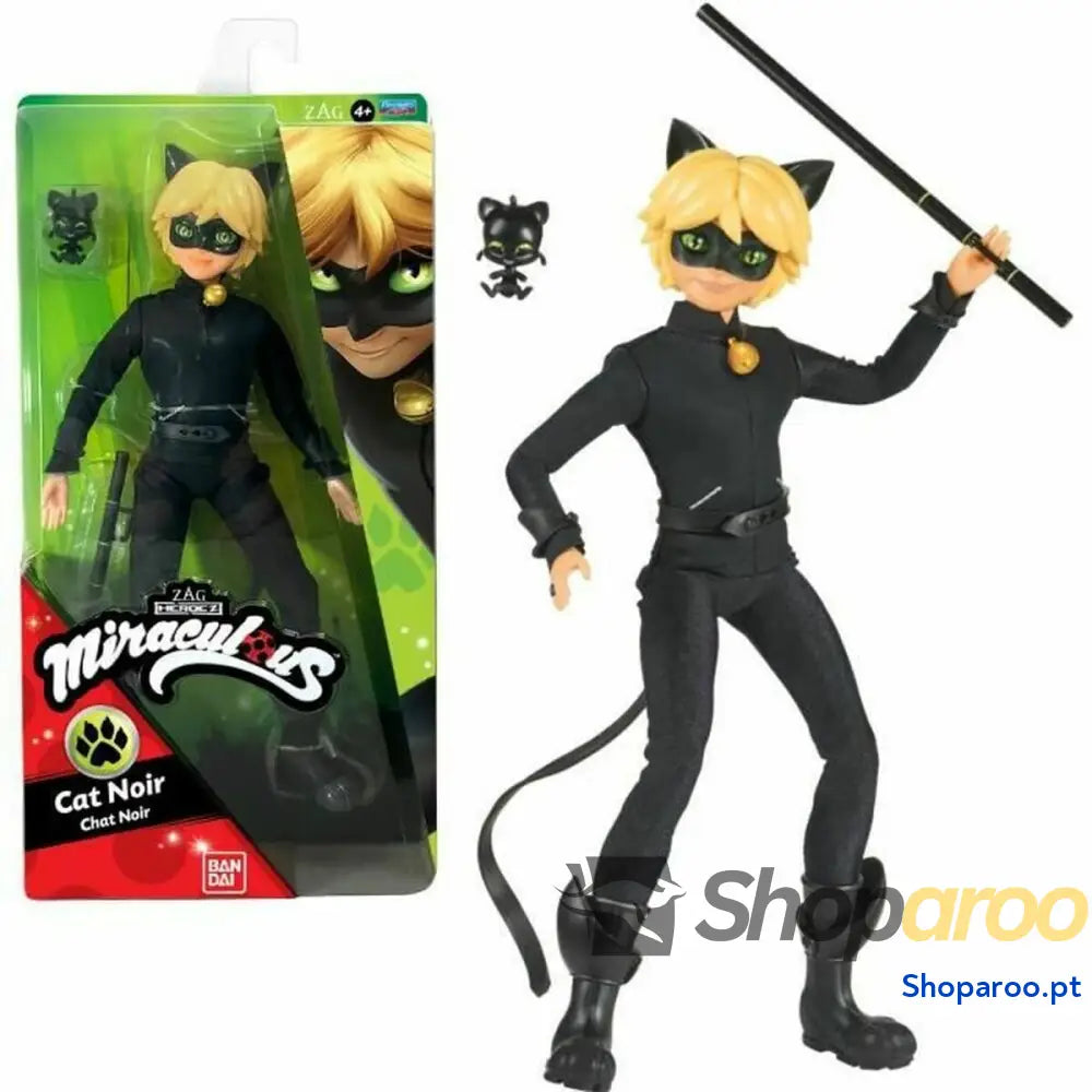 Boneca Bandai Miraculous Ladybug  Cat Noir 26 cm