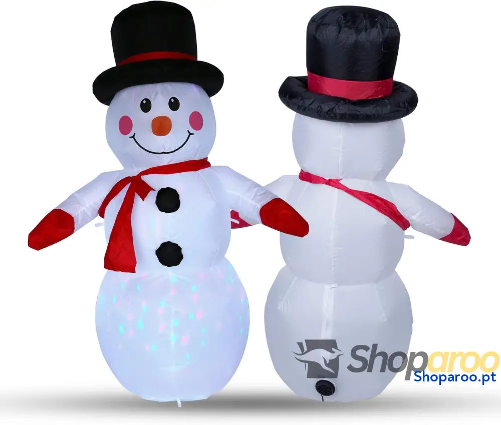 Boneco de neve inflável 120 cm Uten 4 pés com luz LED IP44 Decoração natalina à prova d’água corda fixa pregos Adequado