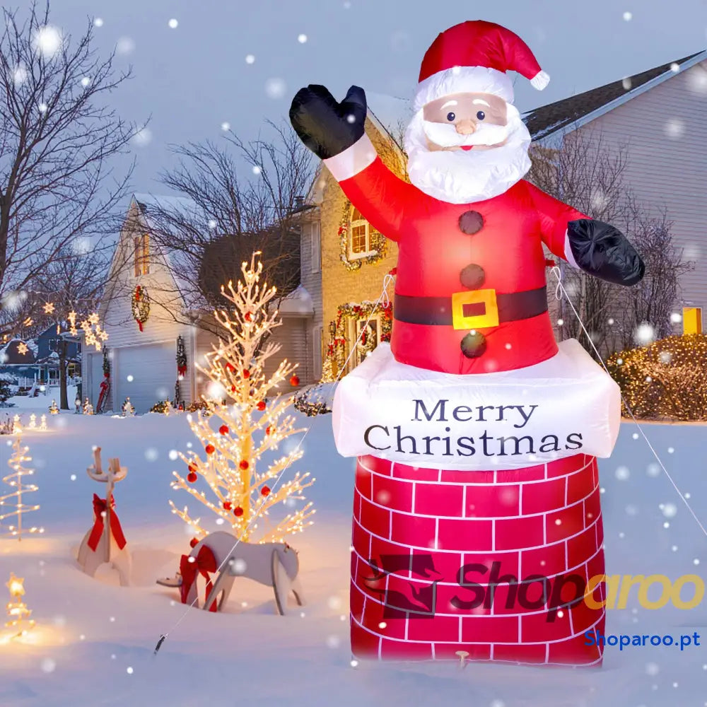 Boneco de neve inflável 120 cm Uten 4 pés com luz LED IP44 Decoração natalina à prova d’água corda fixa pregos Adequado