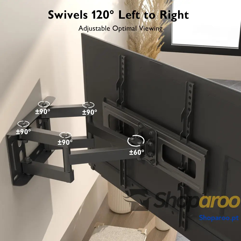 BONTEC Suporte de parede para TV ecrãs planos e curvos 23 70 polegadas suporte inclinável giratório com braço duplo