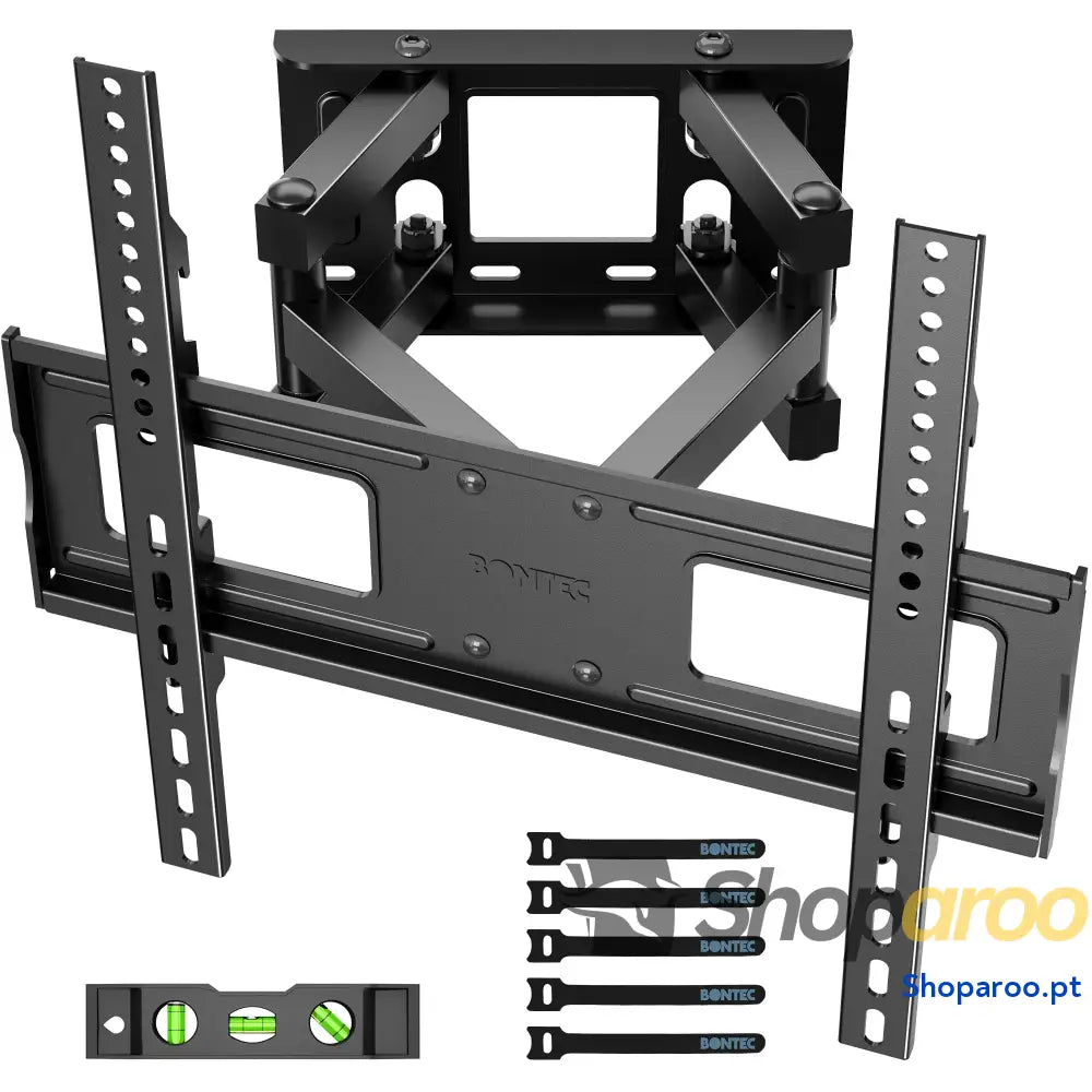 BONTEC Suporte de parede para TV ecrãs planos e curvos 23 70 polegadas suporte inclinável giratório com braço duplo