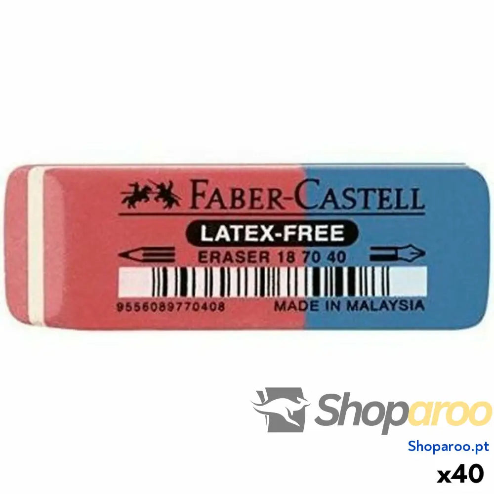 Borracha Faber-Castell Azul Vermelho (40 Unidades)