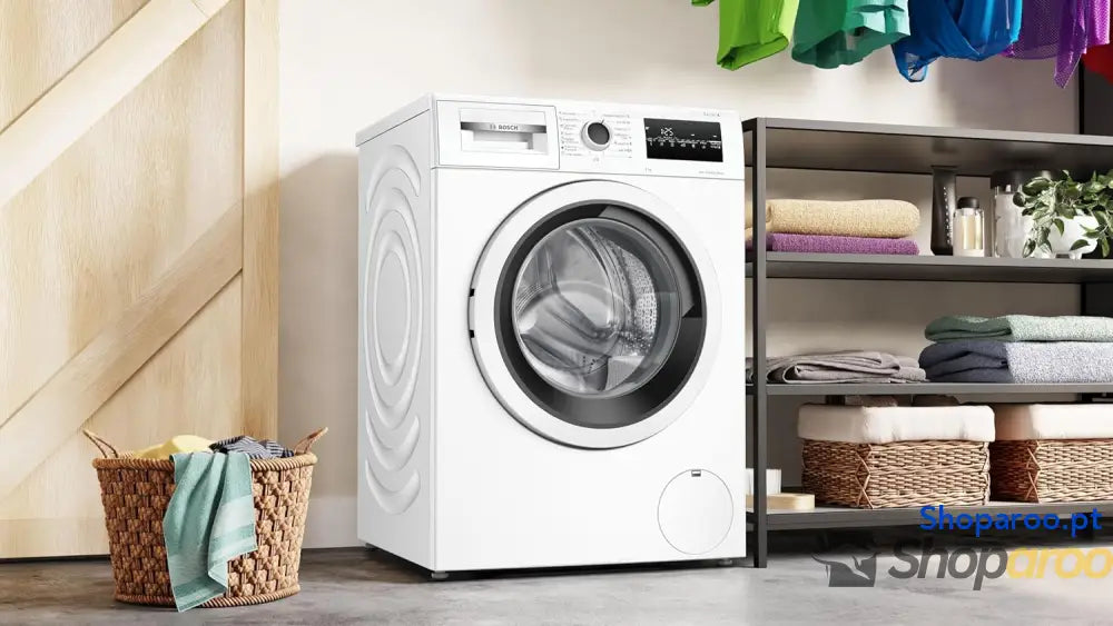 Bosch Máquina de lavar livre instalação 8 kg 1200 RPM série 4 função pausa carregamento Iron Assist Motor EcoSilence
