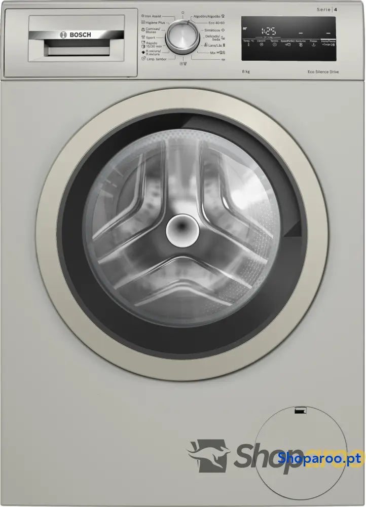 Bosch Máquina de lavar livre instalação 8 kg 1200 RPM série 4 função pausa carregamento Iron Assist Motor EcoSilence