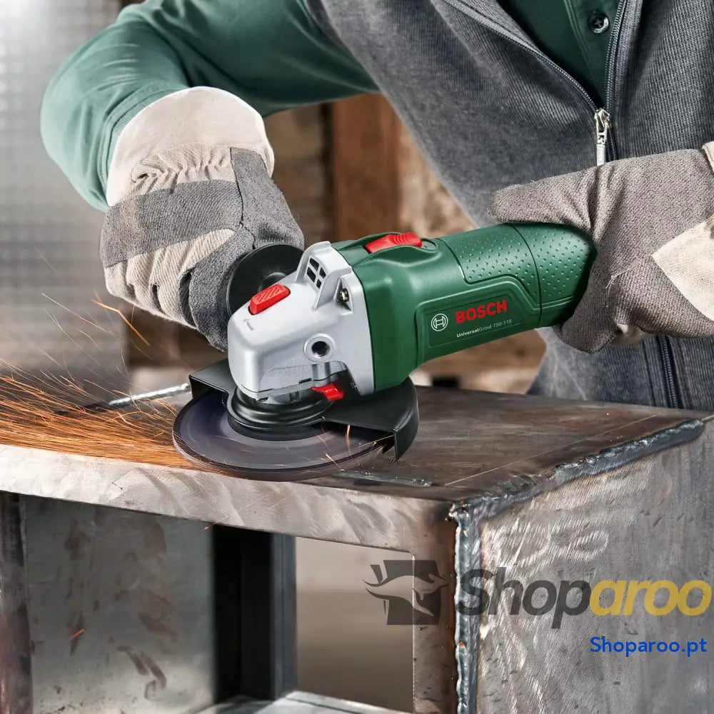 Bosch Moedor pequeno UniversalGrind 750 125 W com 2 discos de corte reto e 1 disco molagem para molar cortar escovar