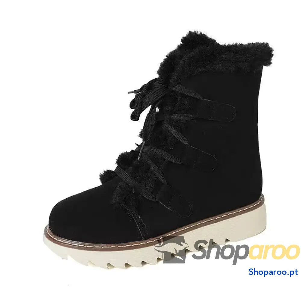 Botas de neve para mulher botas algodão quentes com atacadores