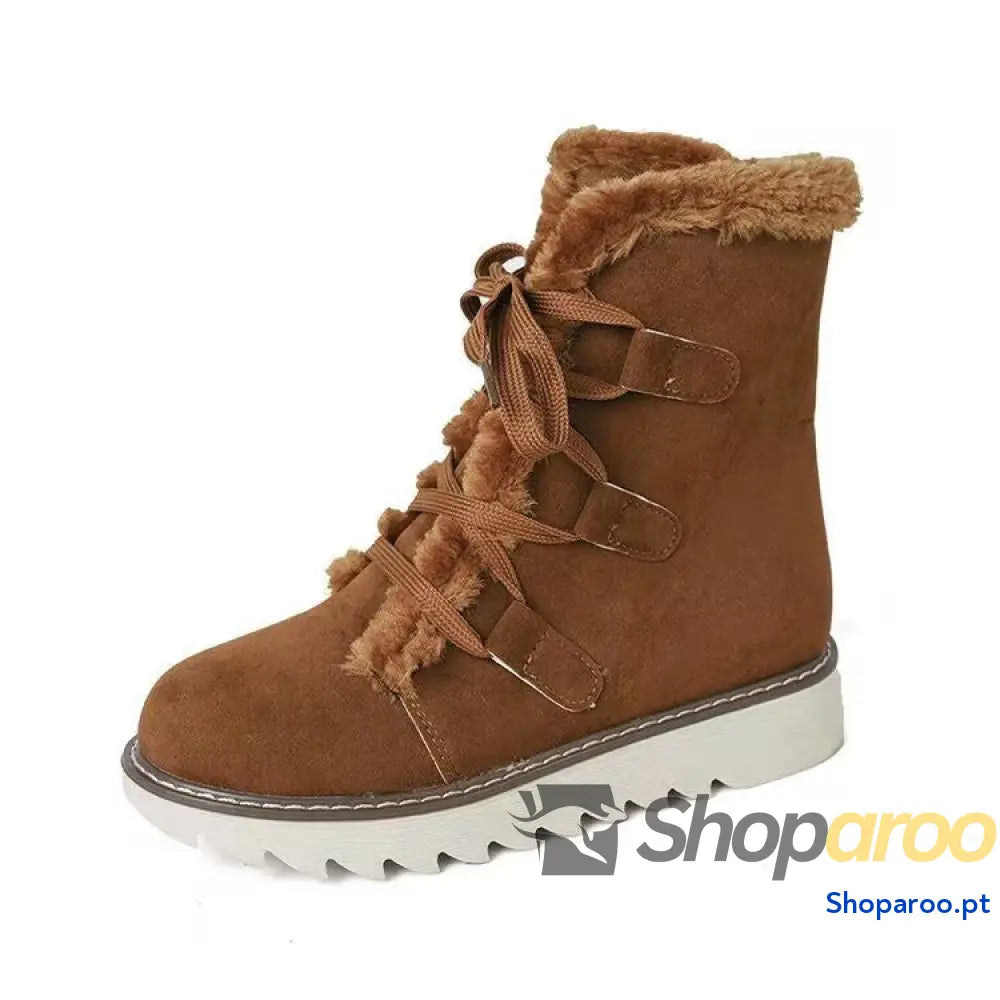 Botas de neve para mulher botas algodão quentes com atacadores