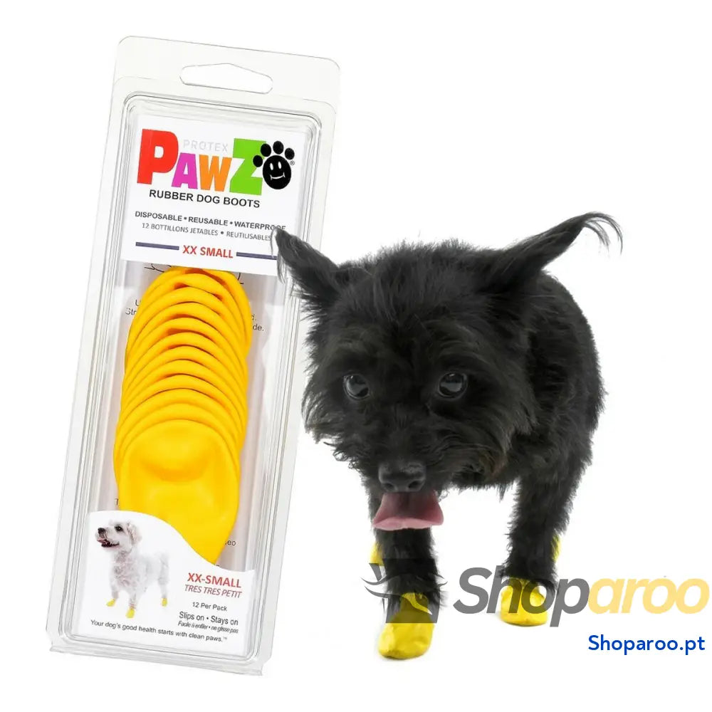 Botas Pawz Cão 12 Unidades Amarelo Tamanho XXS