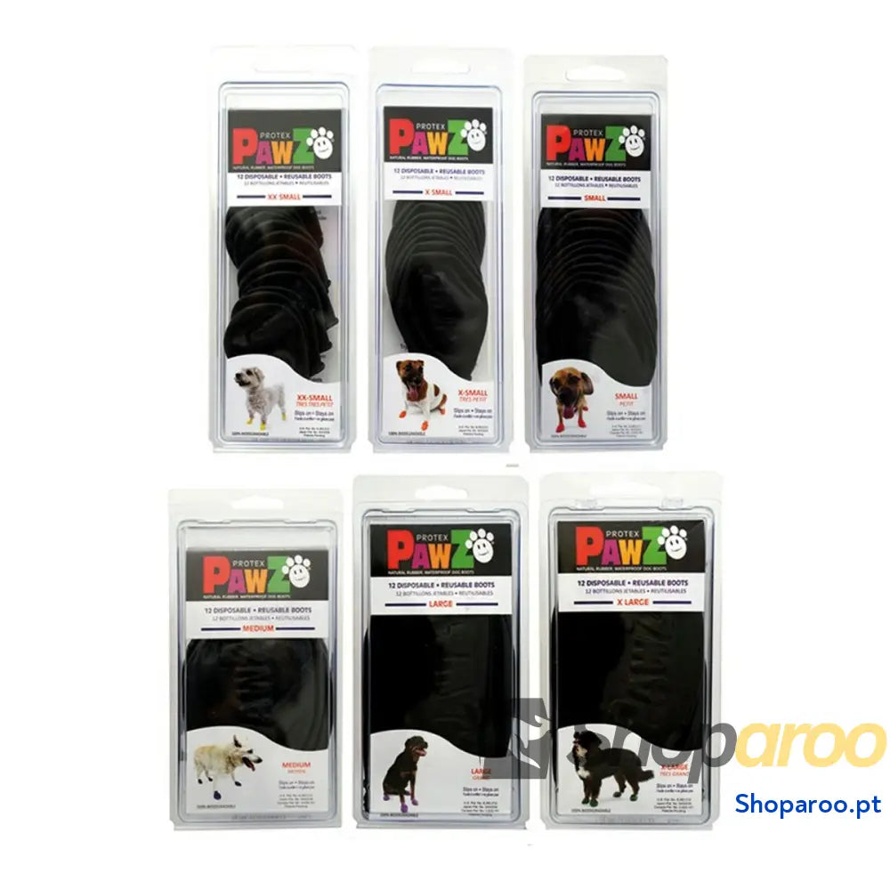 Botas Pawz Cão 12 Unidades Preto Tamanho S