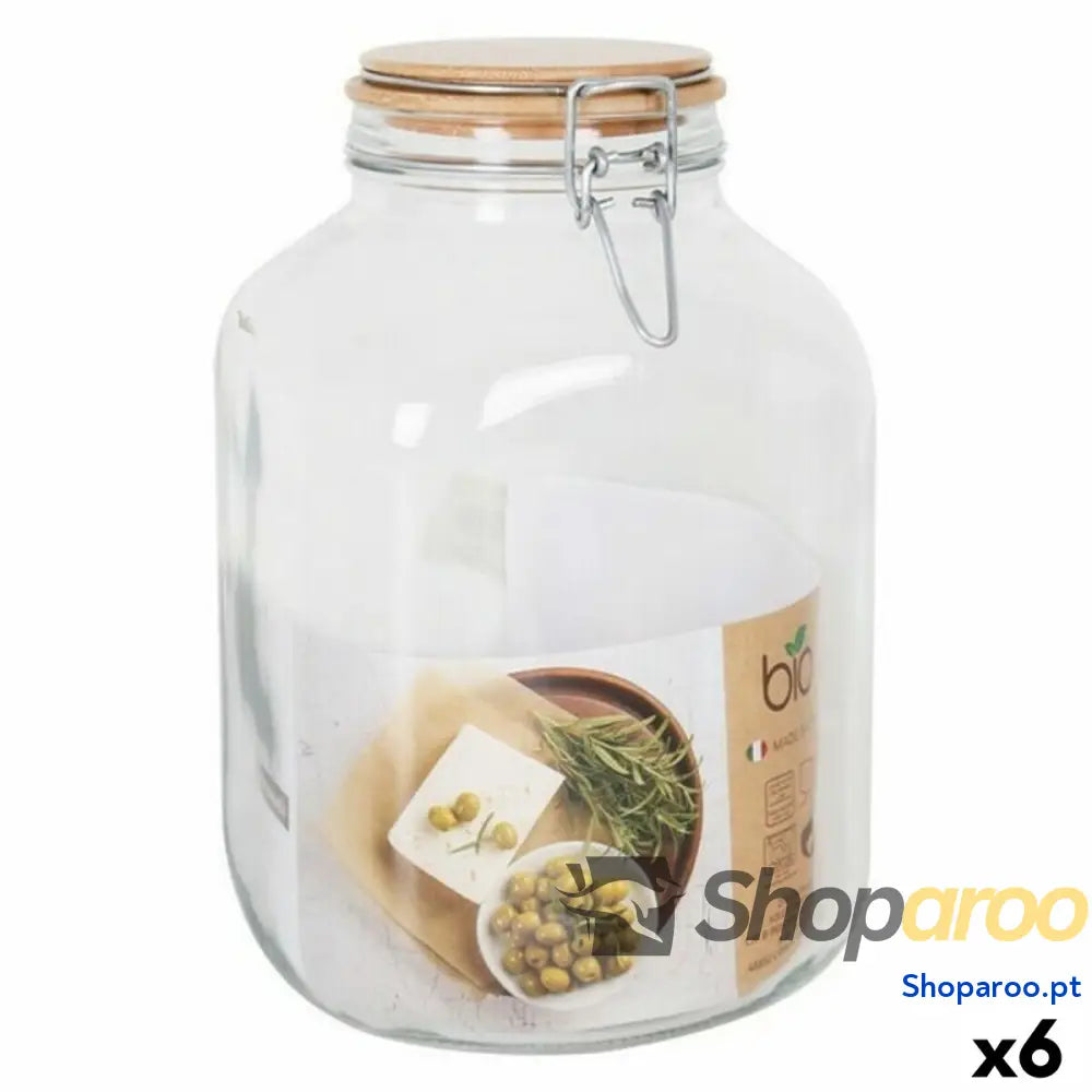 Bote Borgonovo Primizie Bambu 4,25L 14,5 x 14,5 x 26 cm (6 Unidades) (4,25 L)