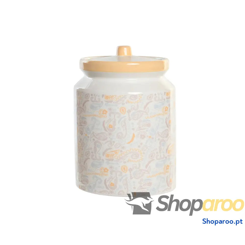 Bote DKD Home Decor 15 x 15 x 21 cm Branco Amarelo Dolomite Shabby Chic