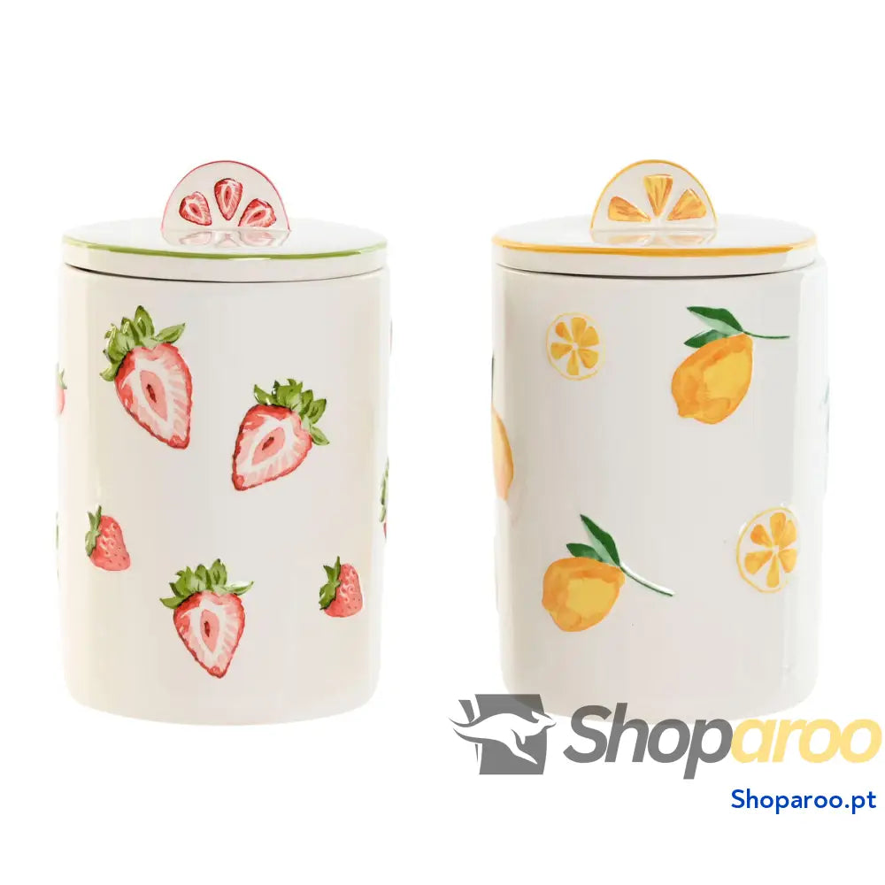 Bote Home ESPRIT Amarelo Vermelho Verde Moderno Fruta (2 Unidades)