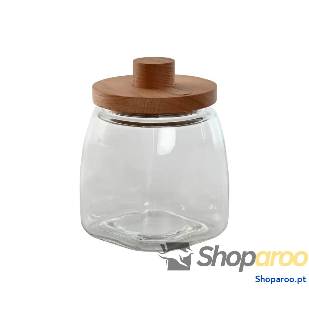 Bote Home ESPRIT Transparente Natural Silicone Cristal madeira de faia 1,9 L