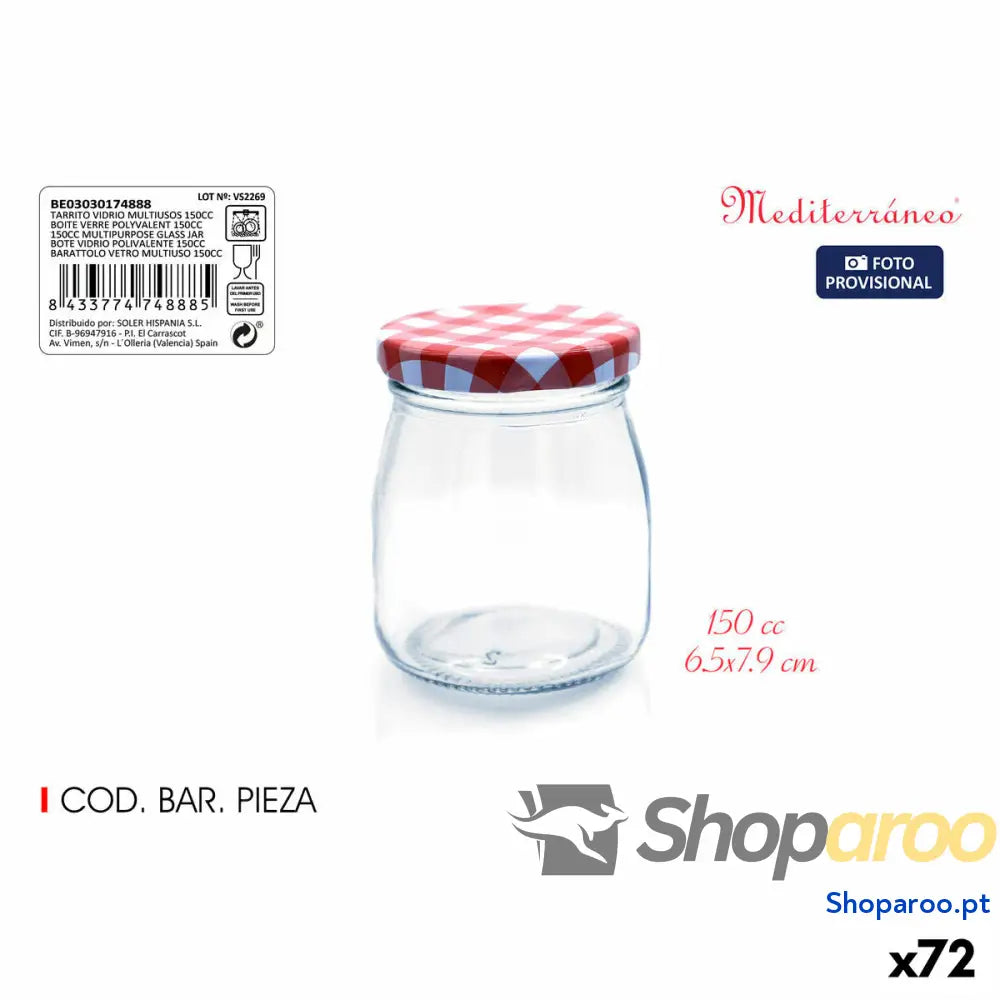 Bote Mediterraneo Vidro 150 ml (72 Unidades)