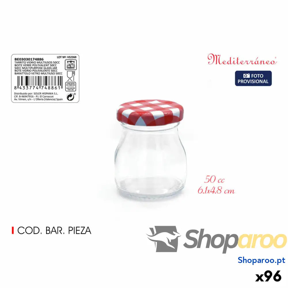 Bote Mediterraneo Vidro 50 ml (96 Unidades)
