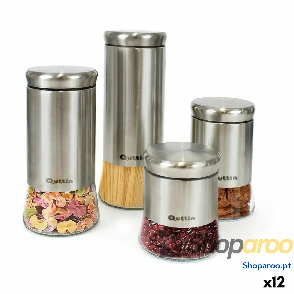 Bote Quttin Aço Vidro 11,5 x 11,5 x 29 cm (12 Unidades) (2200 ml)