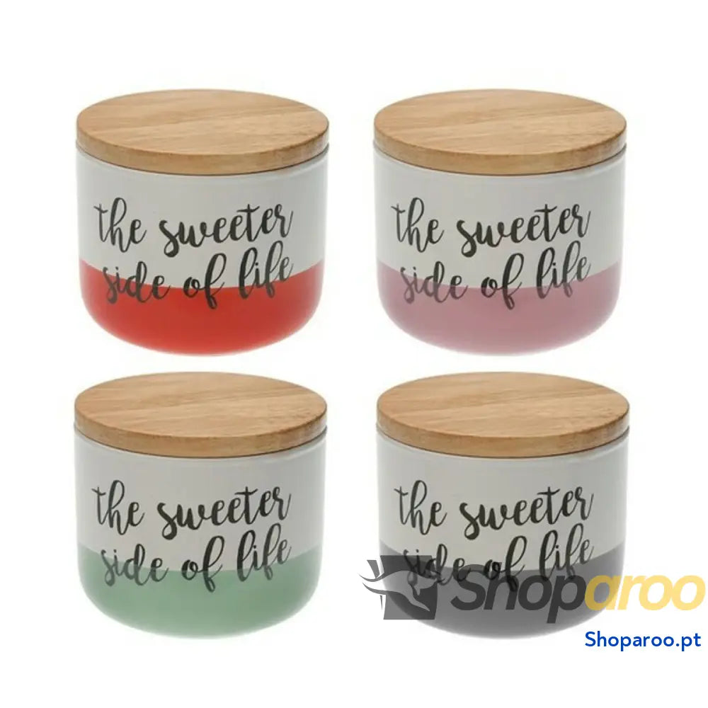 Bote Versa The Sweetes Side Of Life Dobrável Porcelana Madeira (10 x 8,2 x 10 cm)